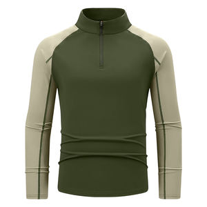 เสื้อยืดเจอร์ซีย์คอซิป ¼ ซิป ดีไซน์เฉพาะสำหรับผู้ชาย ผลิตในปากีสถาน เนื้อผ้าน้ำหนักเบา เป็นมิตรกับสิ่งแวดล้อม แห้งเร็ว นุ่มสบาย ลายเรียบ ทรงปกติ - Product Image 1