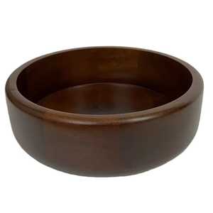 Modern Dark Brown Solid Acacia Wood Salad Bowl Deep Fruit Bowl Eco-Friendly Durable Lightweight <b>Camping</b> Food Grade Tableware for - Product Image 2