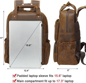 Vintage Tan Leather <b>Backpack</b> Men Travel <b>Laptop</b> Rucksack Large Outdoor Hiking Daypack School <b>Work</b> College Bookbag - Product Image 4
