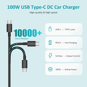 Chargeur USB C pour ordinateur portable PD 3.0 à charge rapide 100W, alimentation 5-20V CC pour MacBook, HP, Dell, Lenovo ThinkPad, Surface, <span class=keywords><strong>Chromebook</strong></span> - Product Image 6