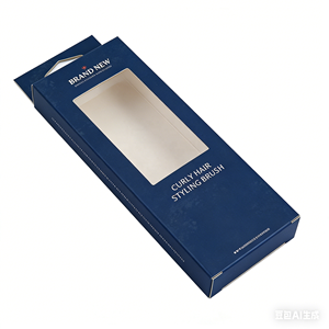 Boîte suspendue en papier d'art gaufré imprimé sur mesure avec fenêtre creuse et emballage en feuille de plastique transparente - Product Image 3