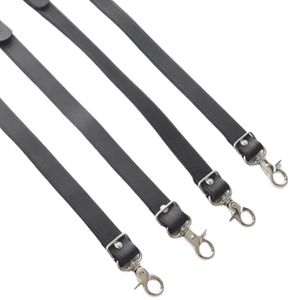 Paires de menottes en cuir pour chevilles avec boucles métalliques et accessoires en forme d'anneau - Product Image 4