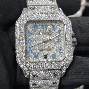 นาฬิกาข้อมือฮิปฮอปหรูหราประดับเพชร VVS มอยส์ซาไนต์  ตัวเรือนสแตนเลสสตีล ระบบออโตเมติก ผ่านการทดสอบเพชร - Product Image 1