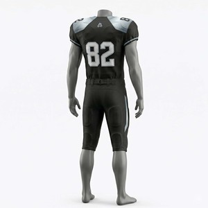 Premium Custom American Football Uniform Set – Matte Black Breathable Mesh Jersey & Integrated <b>Padded</b> Pants OEM - Product Image 4