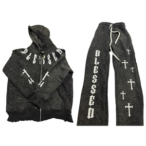 Survêtement noir et blanc au meilleur prix, vêtements d'entraînement confortables, tissu doux de qualité supérieure, coupe régulière, manches longues. - Product Image 1