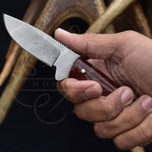 Couteau de chasse artisanal en acier Damas, manche en Micarta et bois de jute, couteau de survie Bushcraft à lame pleine, fournisseur OEM - Product Image 5