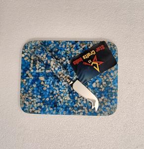Tablas de Queso Aptas para Alimentos con Juego de Cuchillos para Mantequilla, Resina Epoxi con Piedras Incrustadas, Diseño de Plato para Cortar Queso al Mejor Precio - Product Image 1