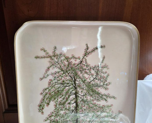 Bandeja de Servir de Aluminio con Diseño Floral de Iris Morado, Forma Redonda, Estilo Art Deco, Duradera, para Uso en Exteriores, para Restaurantes - Product Image 3