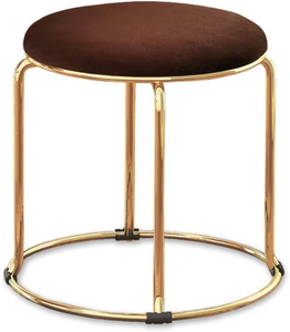 Stylish Round Fabric Sofa Stool Modern Upholstered <b>Footrest</b> Pouf Ottoman for Living Room Bedroom Home Decor and Lounge Seating - Product Image 1