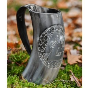Juego de Vasos Vikingos de Cuerno de Buey Premium con Soporte de Madera y Funda Incluidos, Jarra de Cerveza Natural Pulida, Venta al por Mayor para Exportadores - Product Image 3