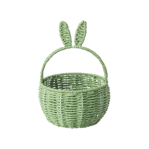<b>Easter</b> <b>Basket</b>, Bunny <b>Gift</b> <b>Basket</b> with Ears, Colorful Paper Straw Storage <b>Basket</b> for Egg Hunt, Party Favors & Nursery Decor - Product Image 4