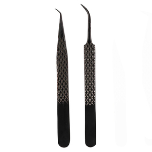 Precision Stainless Steel <b>Eyelash</b> Tweezers Smooth Tip Black <b>Beauty</b> <b>Tool</b> for Lash Extension and Brow Shaping lash technician <b>tool</b> - Product Image 1