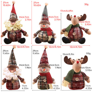 Pendentif de Noël en tissu à carreaux, motif renne, en peluche, pour décoration d'arbre, cadeau de décoration intérieure - Product Image 5