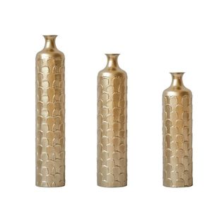 Florero cilíndrico de metal de calidad premium diseñado para decoración de alta gama, estilo floral y espacios elegantes. - Product Image 2