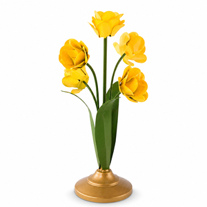 Antiqued Gold Metal Flower Candlestick Decorative Candle Holder Floral Design <b>Table</b> Centerpiece Home Decor - Product Image 1
