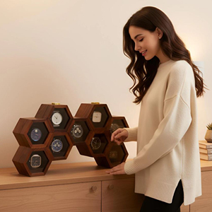 Caja Organizadora de Relojes de Madera para 6 Relojes, Caja Exhibidora de Relojes de Madera para 8 Relojes, Estuche de Almacenamiento para Colección de Relojes - Product Image 2