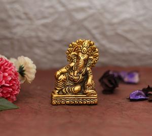 ARTIFICIOS METÁLICOS BAÑADOS EN ORO: GANESHA REPOSANDO (PEQUEÑO) - Product Image 4