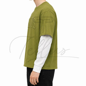 เสื้อยืดแขนยาวลำลองผู้ชาย สีตามสั่ง คอกลม แฟชั่น ระบายอากาศได้ดี ทรงเข้ารูป แขนสองชั้น - Product Image 5