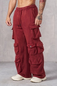 Pantalon de jogging ample pour homme en molleton épais style vintage OEM avec cordon de serrage à la taille - Product Image 4