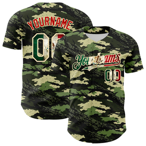 Full Button Camo Printed Baseball Jersey Moisture Wicking Breathable 100% Polyester Short Sleeve Team Uniform for Summer/Winter - Product Image 3