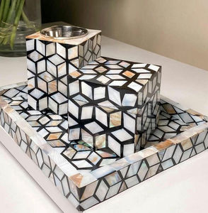 Juego de quemador de bandeja de decoración para el hogar artesanal de lujo con Incrustaciones de nácar y jazmín o jengibre aroma de pino regalo de Ramadán - Product Image 5