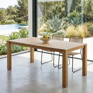 Modern Rectangular Solid Wood <b>Dining</b> <b>Table</b> Elegant Slatted Top <b>Wooden</b> Furniture For <b>Rustic</b> Home Kitchen Setup Art Design Set Art - Product Image 5