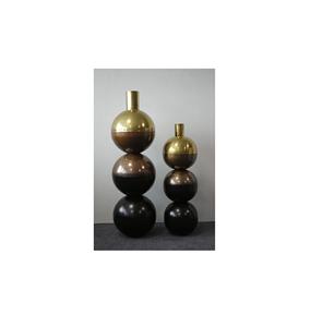 Vase à fleurs en métal empilable de style moderne et luxueux |   Vase décoratif de sol en or et bronze dégradé nordique pour la maison, l'hôtel, les mariages - Product Image 1