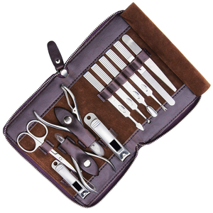 Wholesale 8-Piece German Stainless Steel Manicure Pedicure Kit Nail <b>File</b> Scissor Pusher Beauty Set PU Zipper Case <b>Box</b> Packaging - Product Image 6