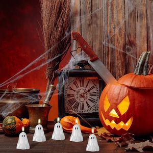 Jutom 10 Pezzi Candele Fantasma Bianche Classiche per Halloween, Candele in Cera di Soia per Decorazioni Casa, Tavola e Feste di Halloween - Product Image 2