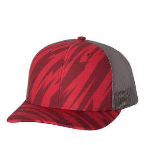 High Quality Red Striped Mesh Snapback Cap 6-Panel Adjustable Unisex Casual <b>Hat</b> Breathable Spring <b>Summer</b> - Product Image 1