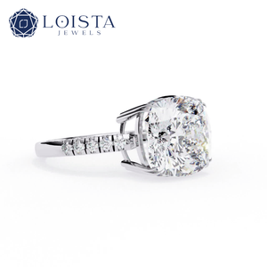 lab grown diamond solitaire engagement ring for women Gold side <b>stone</b> custom lab created diamond jewelry - Product Image 2