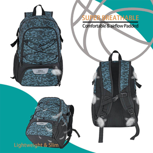 Sac à dos de basketball personnalisable en nylon 1680D, sac de sport avec compartiment séparé pour ballon et chaussures, capacité 50-70L, football, volley-ball - Product Image 5