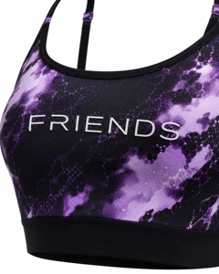 Friends Purple Tie Dye Yoga Set 2 Piece Racerback <b>Crop</b> <b>Top</b> High Waist Leggings Full Length Spandex Polyester Breathable - Product Image 3