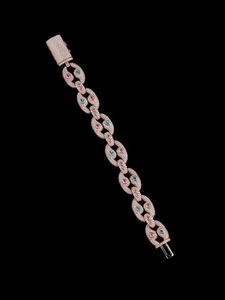 Moissanite Cuban Link <b>Bracelet</b> Pink Blue Gemstone Pave Chain <b>Bracelet</b> <b>Mens</b> Womens Luxury Hip Hop Fashion Jewelry Gift - Product Image 3