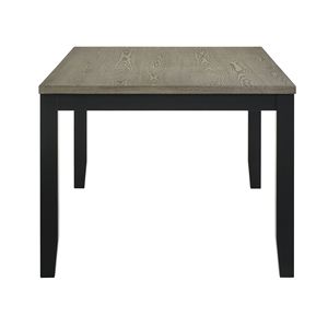 Set da Pranzo Contemporaneo 6 Pezzi: Tavolo Rettangolare Bicolore, Sedie con Schienale a Scala e Base in Legno, Panca, Nero e Grigio - Product Image 5
