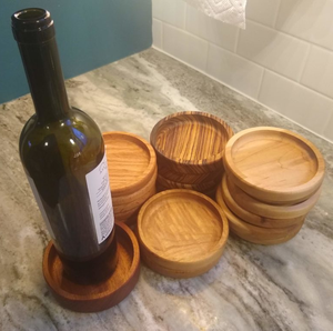 Wood Wine Bottle Coaster Beverage Protection Wine Bottle Wood Wine Bottle Coaster Best Prices - Product Image 5