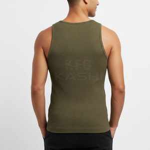 Camiseta sin mangas de punto de color sólido y transpirable para hombre, chaleco deportivo para entrenamiento físico y comodidad diaria - Product Image 4