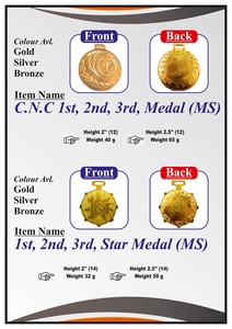 Medalla Deportiva Personalizada, Redonda, Tipo Escudo, Chapada en Oro, Plata o Bronce, para Eventos Escolares - Product Image 5