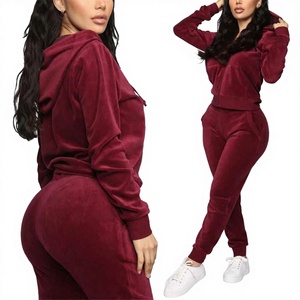 Conjunto de Dos Piezas de Terciopelo Suave Ecológico, Sudadera Transpirable para Otoño e Invierno, Chándal de Terciopelo Sostenible para Mujer - Product Image 1