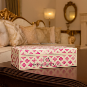 Caja de Almacenamiento de Joyas Rectangular Moderna Hecha a Mano con Incrustaciones de Nácar, Diseño Floral Decorativo, Organizador de Regalos - Product Image 5