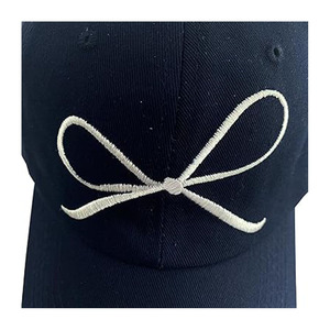 หมวกแก๊ปสีดำพร้อมโบว์ปักสีเขียวอ่อน หมวกลำลองเนื้อนุ่มสำหรับผู้หญิงและเด็กผู้หญิง |   ดีไซน์น้ำหนักเบาและปรับได้ - Product Image 6