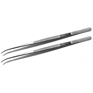 Pinces chirurgicales courbées à pouce, en acier inoxydable, à prise dentelée, pour manipulation précise des tissus, CE OEM - Product Image 1