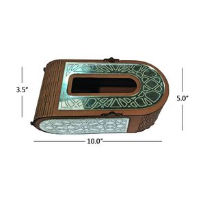 Caja de pañuelos decorativa de madera ecológica moderna, acabado en madera marrón, soporte para servilletas hecho a mano para el hogar, la oficina o el restaurante - Product Image 3