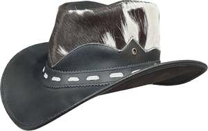 Chapeau de cowboy en cuir de vache véritable, chapeau western en cuir, chapeau en cuir de vache pour hommes, chapeau de cowboy vintage, chapeau de cowboy en cuir véritable - Product Image 4