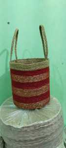 Cesta de yute ecológica tejida con asas, bolsa organizadora multiusos para el hogar, lavandería y pícnic. - Product Image 6