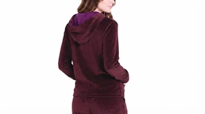 Ensemble de survêtement décontracté deux pièces pour femme, sweat à capuche zippé en velours et pantalon - Product Image 4