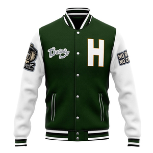 Chaquetas Personalizadas Estilo Universitario, de Lana, Cuero y Algodón, Resistentes al Viento y al Calor, con Cuello Alto - Product Image 1