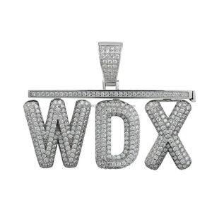 Trap Letter Pendant Necklace <b>Iced</b> <b>Out</b> Moissanite Diamond Hip Hop <b>Chain</b> Luxury Bling Jewelry Gift - Product Image 5