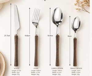 Cubertería Occidental Tradicional de Alta Calidad, Acero Inoxidable Plateado, Juego de 5 Piezas de Cuchillo, Tenedor y Cuchara, Sostenible, para Hotel y Cocina - Product Image 2