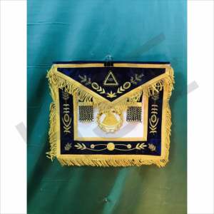 Delantal Masónico de Lujo con Bordado Dorado y Flecos, Regalia Masónica - Product Image 1